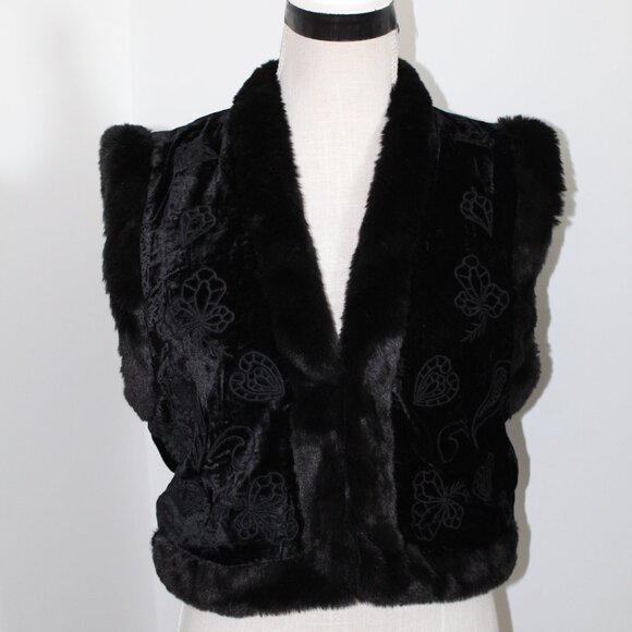 NWT Johnny Was 3J Workshop Biya JWLA Rachella Vest Bethanie Faux Fur Velvet M - Picture 3 of 8